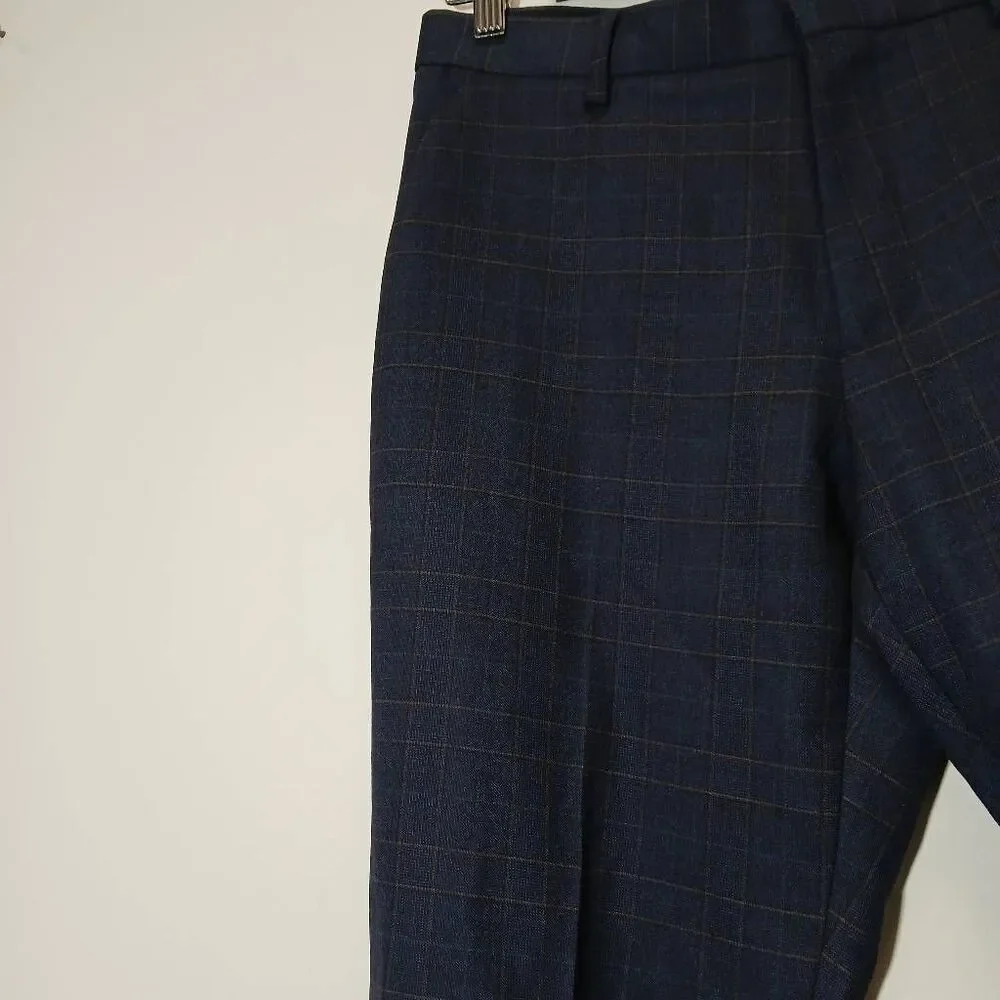 J.crew mens size 31 Ludlow four season fine wool pants blue window pane